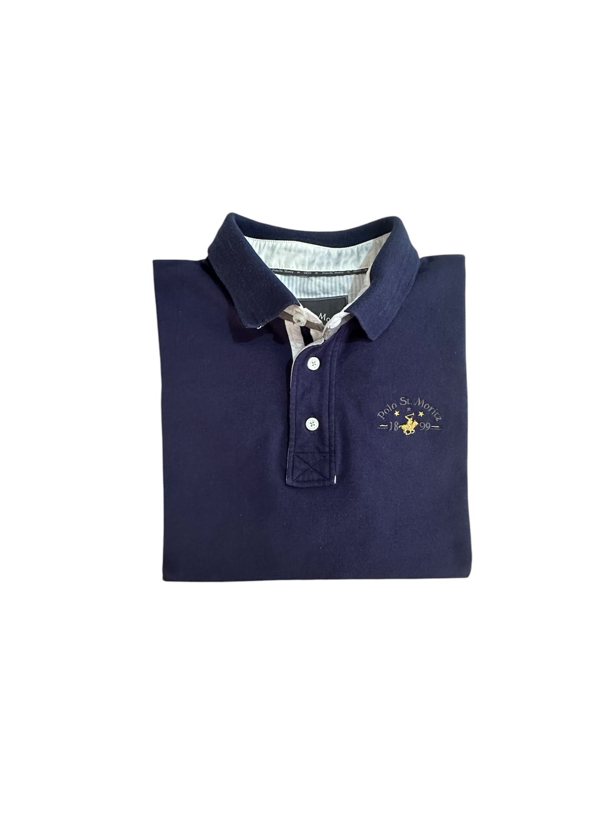 Polo Shirt Azul Marinho Estampada