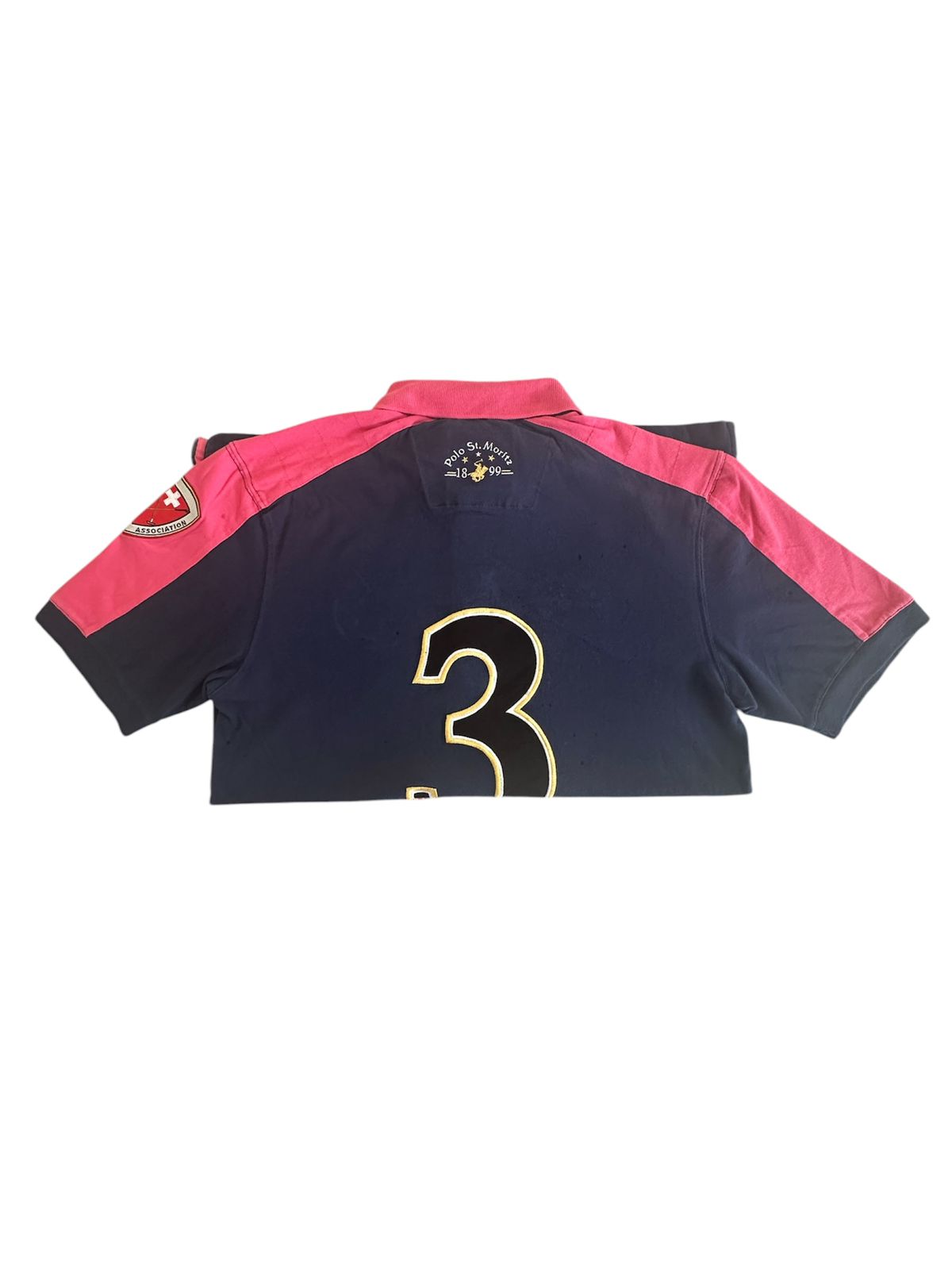 Polo Shirt Azu Marinho/Rosa Esportiva