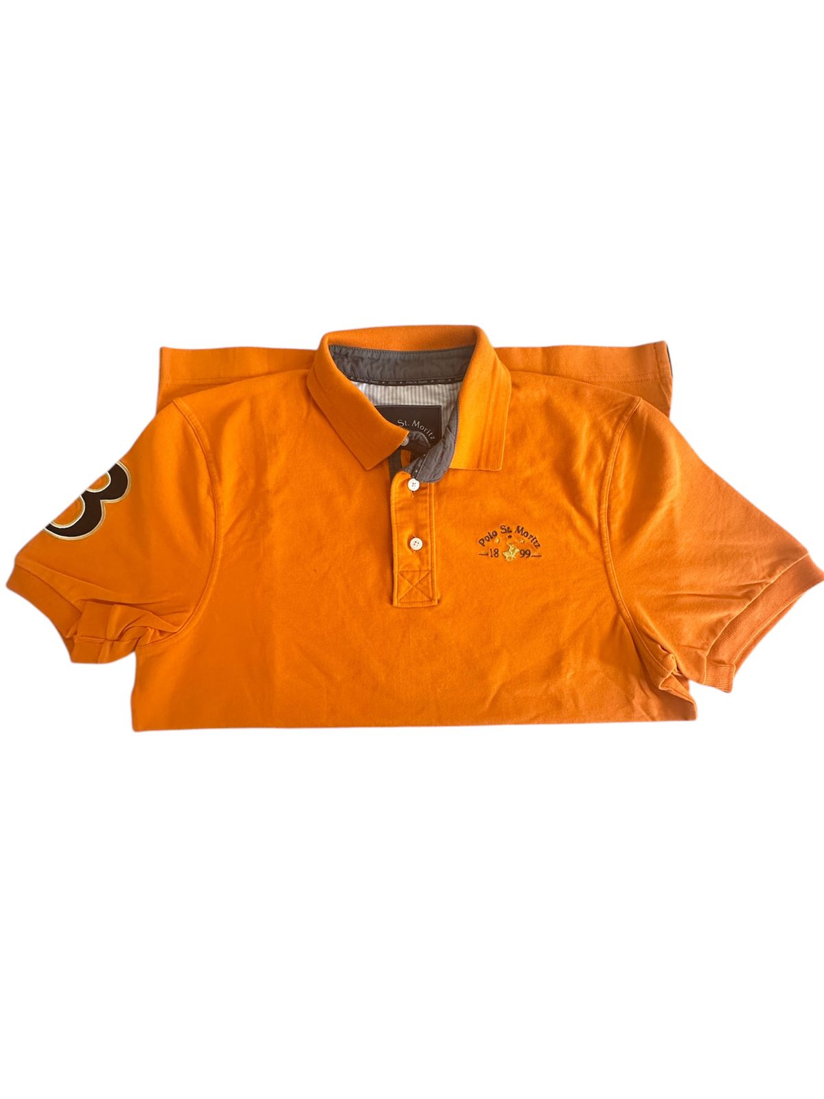 Polo Shirt Laranja Estampada