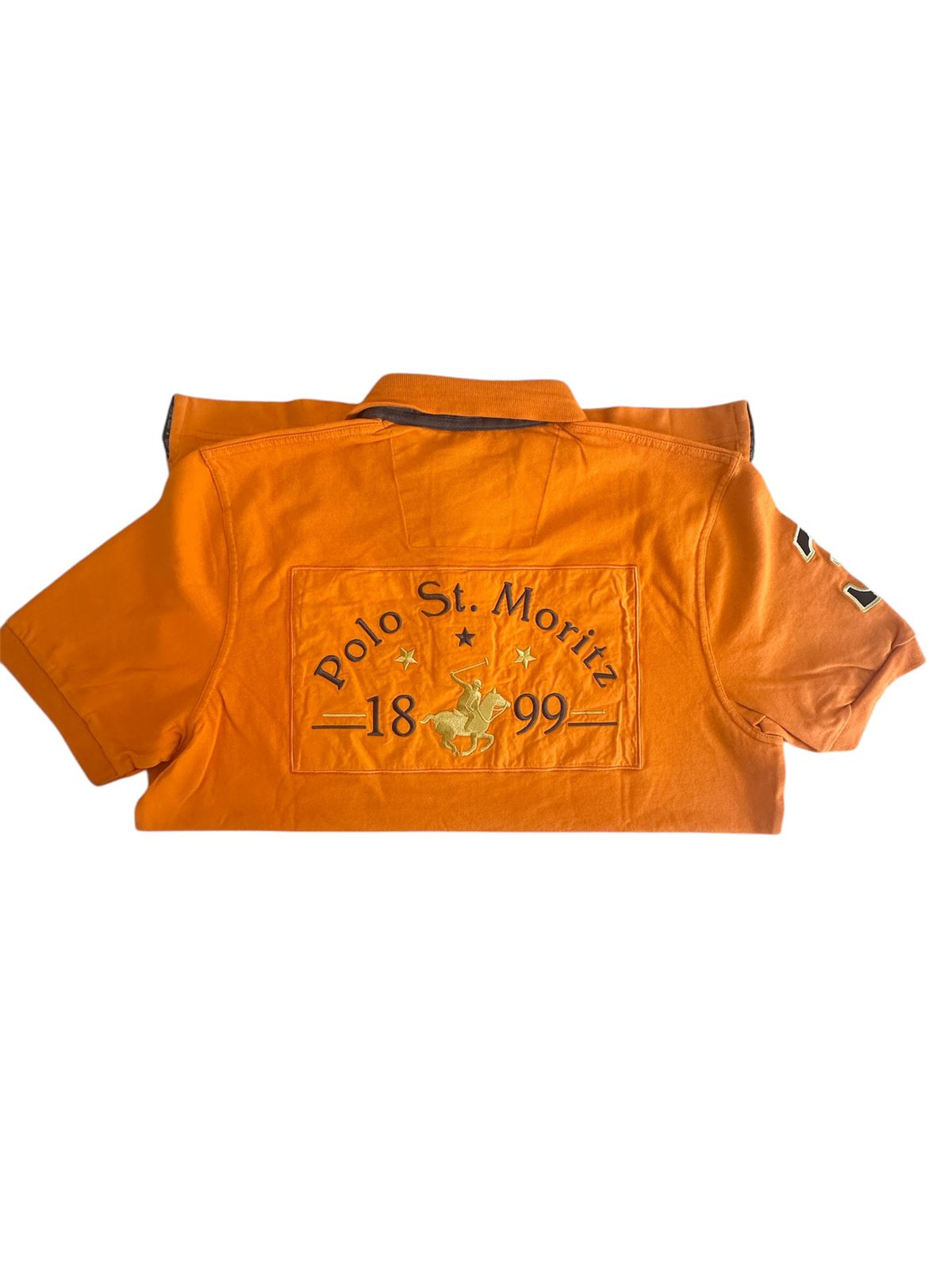 Polo Shirt Laranja Estampada