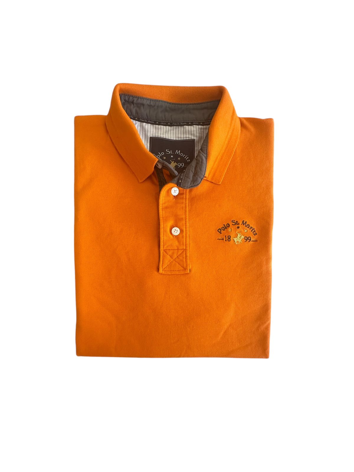 Polo Shirt Laranja Estampada