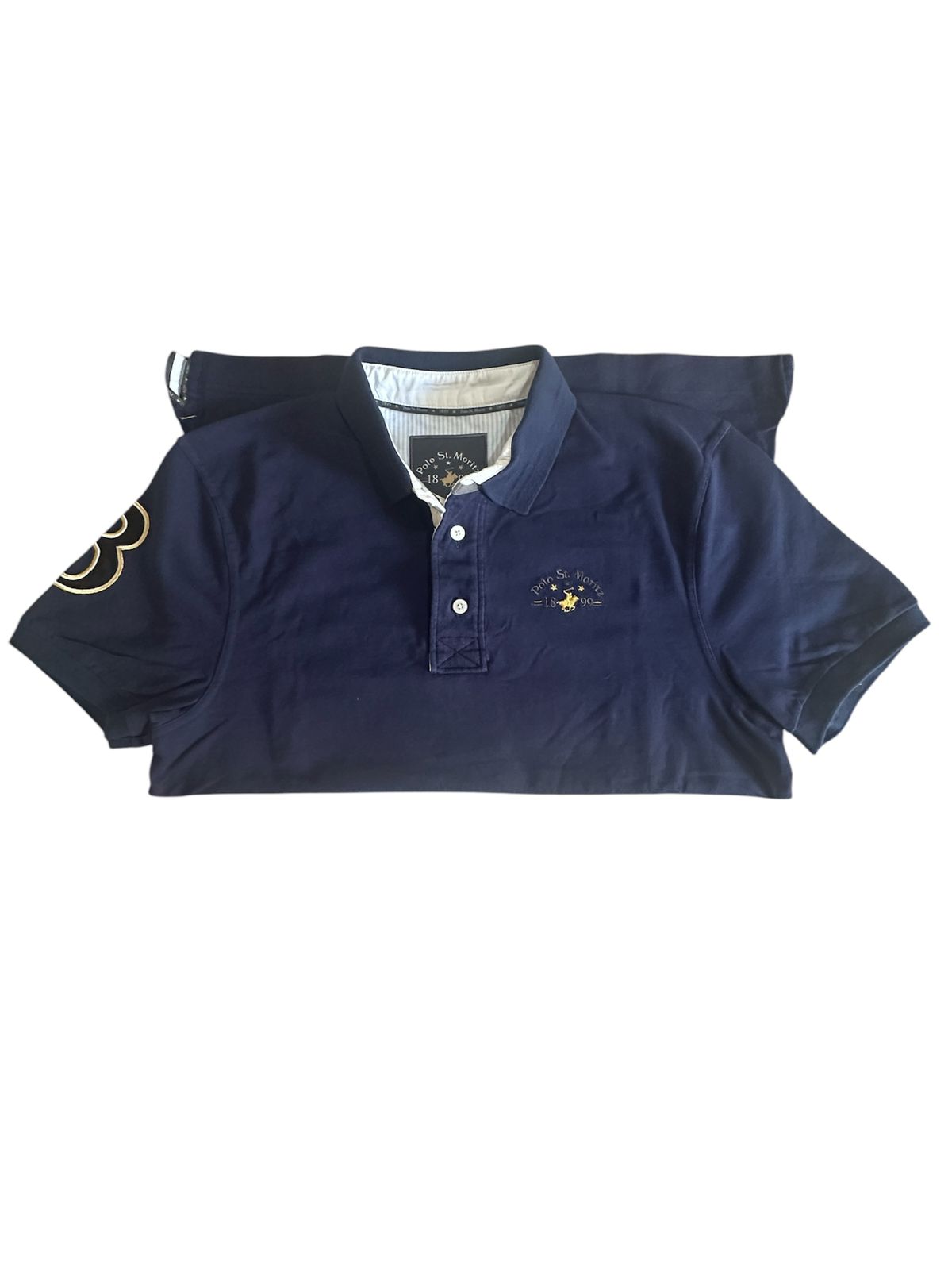 Polo Shirt Azul Marinho Estampada